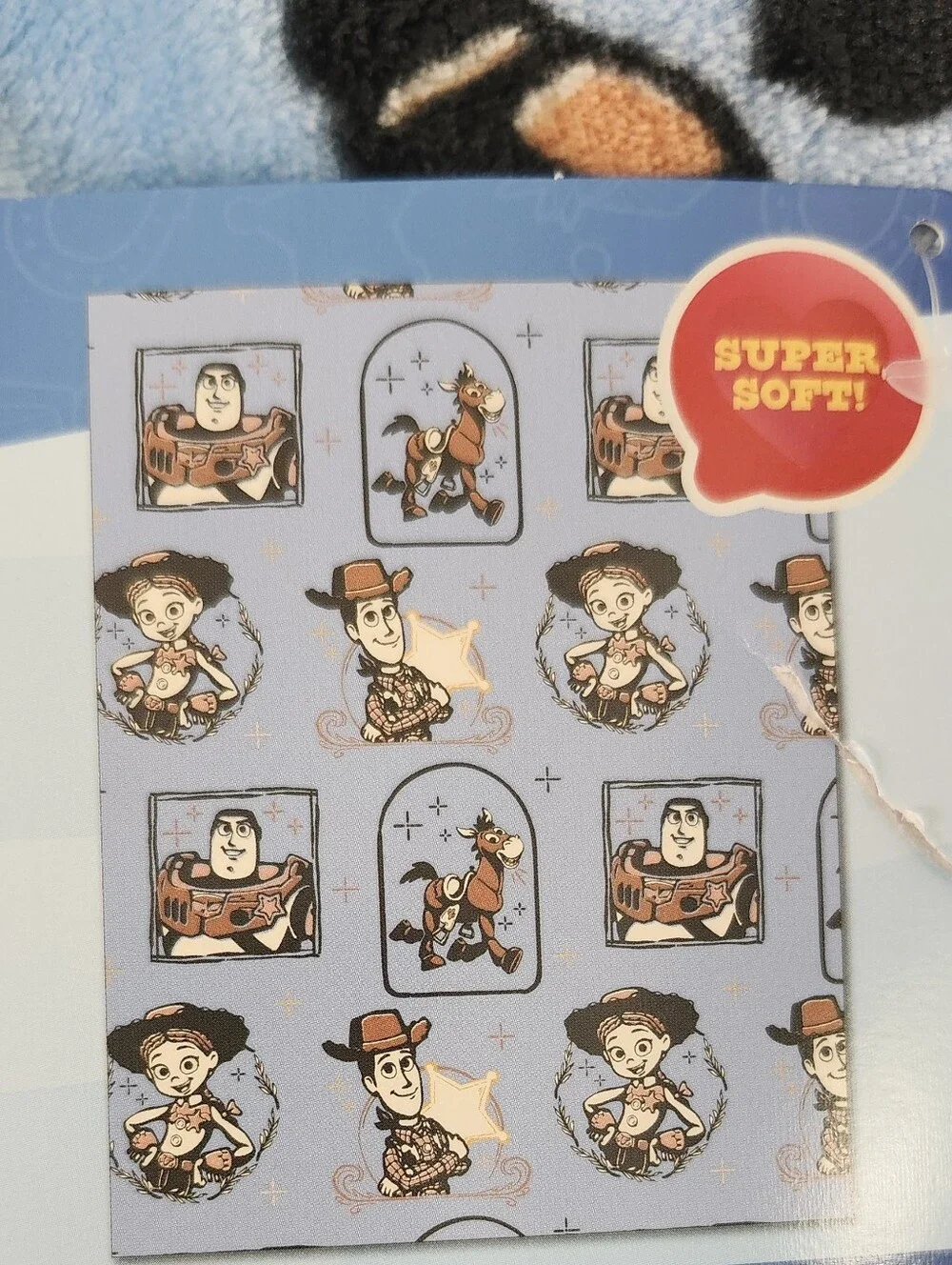 Toy Story 5 Light Blue Throw Blanket Woody & Bullseye